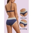 thumbnail image 3 of GaaiKei Cotton Underwear Womens Stretch Breathable Briefs Ladies Mid Rise Full Coverage Panties 6 Pack (Size 5), 3 of 6
