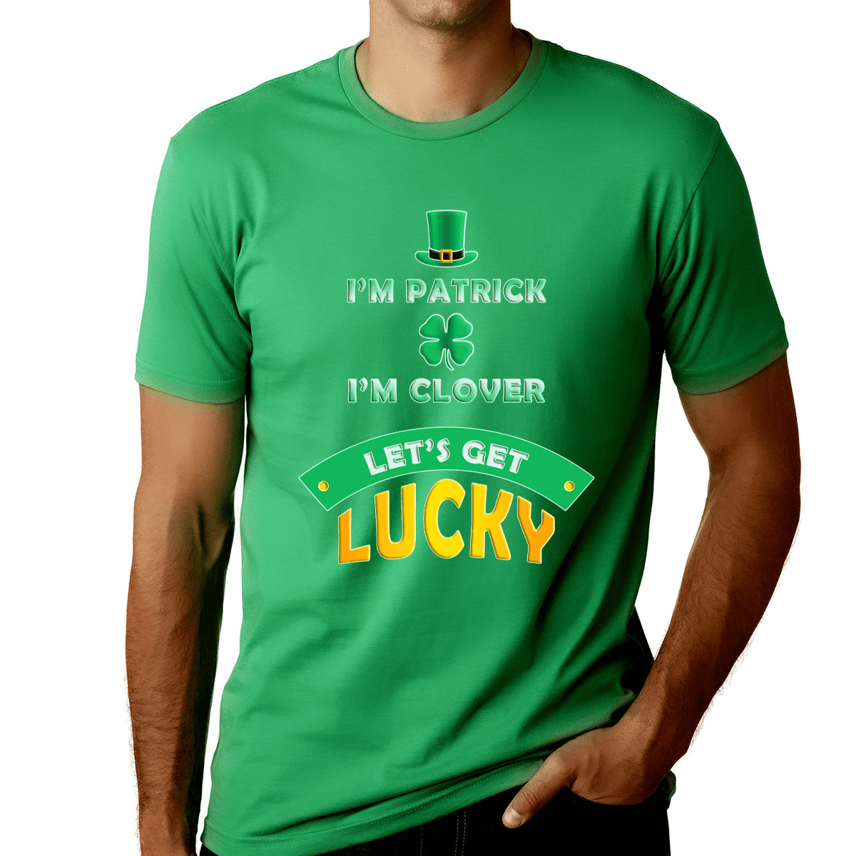 Saint Patrick Day Clover Leaf Logo Kiss Me I'm Irish Polo T-shirts S-3XL 