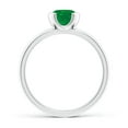 thumbnail image 2 of ANGARA Natural Semi Bezel-Set Emerald Solitaire Engagement Ring in 14K White Gold for Women (Size-6mm) | May Birthstone, Birthday, Anniversary, Jewelry Gift for Women | Natural Emerald Ring, 2 of 8