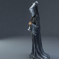 thumbnail image 5 of Estatua de la muerte de pie Grim Reaper Estatua de resina religiosa decorativa figura de altar escultura adorno de escritorio (negro, talla única), 5 of 5
