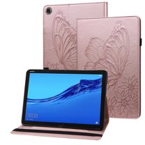 XYX Case for MediaPad M5 lite 10.1 inch 2018 BAH2-W19 BAH2-L09, Retro Butterfly Slim Folio Stand Cover (Rose Gold)
