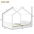 thumbnail image 2 of Harper & Bright Designs Queen Size Floor Bed with Support Slats, Wood House Bed with Headboard and Footboard for Boys and Girls, Light White, 2 of 11