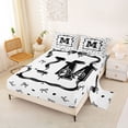thumbnail image 2 of Erosebridal M Letter Girl Bed Sheets, Cute Bow-tie King Sheets, 4-Piece, 2 of 5