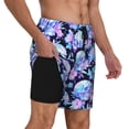 thumbnail image 2 of Zufioo flower Skull star Mens Swimsuit Trunks with Compression Liner,Quick Dry Sports suit,Beach Board Shorts with Pockets,Bathing Suits,Swimwear for Gym,swimming pool,Outdoor Activities-Medium, 2 of 6