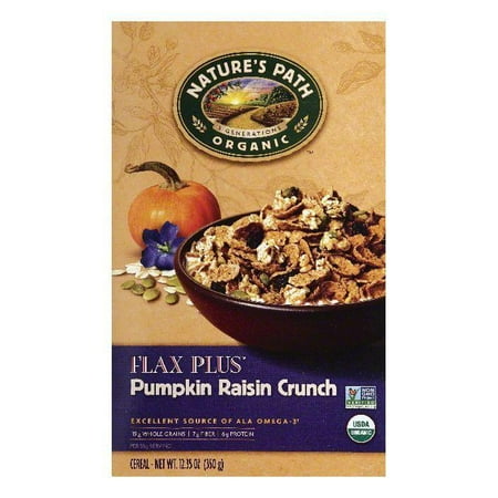 Nature's path flax plus pumpkin raisin crunch cereal, 12.35 oz (pack of 6)