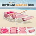 thumbnail image 5 of Ktaxon Premium 3-in-1 Outdoor Lounge Chair – Adjustable Recliner with Face Cutout, Footrest, Drink Holder & Carry Bag (Pink), 5 of 7
