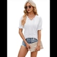 thumbnail image 3 of Blusas Lindas con Mangas Abullonadas para Mujer, Camisetas de Verano Ajustadas con Cuello en V, Blusas de Moda Y2k para Salir, Blusas Casuales, Camisetas Tipo Túnica XXL, 3 of 7