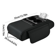 Universal Car Armrest Organizer – With USB Charging Ports & Cup Holder, Helps Store Phones & Small Items, Functional Car Seat Armrest Pad, Keeps Car Interior Tidy & Convenient, 14*8.1*2.8in, Black