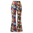 thumbnail image 4 of Girls' Floral Print Slightly Flared Pants Wide Leg Casual Pants Athletic Style Long Pants Bell Bottom Pants Blue 3 Y-4 Y, 4 of 4