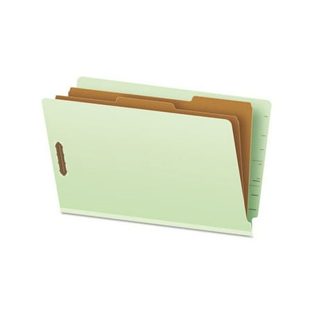 UPC: 0078787233249 | Pressboard End Tab Folders  Legal  2 Dividers/6 Section  Pale Green  10/Box -PFX23324