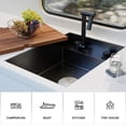 thumbnail image 3 of TORVA RV Kitchen Sink, 16 x 21 x 7 Inch Undermount Bar Sink 16 Gauge Stainless Steel Single Bowl Sink with Foldable Faucet Cutting Board, Dark Grey, 3 of 7