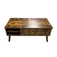 thumbnail image 4 of Table Basse à Plateau Relevable, Table de Rangement Réglable 100 x 50 cm pour Salon, Bois Rustique, 4 of 4