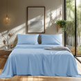 thumbnail image 2 of Rayon Derived from Bamboo Sheets Queen Set Cooling Sheets Piece Sheet Set Thread Count Sheet Deep Pocket Sheet Set Up to Super Soft Silky Smooth (Queen ), 2 of 6