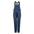 thumbnail image 5 of Women's Overalls Baggy Warm Winter Fleece Jumpsuit Cozy Bib Adjustable Straps Fuzzy Sherpa Lined Overalls with Zip Pockets Dark Blue S, 5 of 6