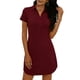 thumbnail image 1 of Vestido de Camiseta de Manga Corta para las Mujeres Vestido de Camiseta Suelta Casual, Cambio Sólido con Cuello Y Bolsillo para Primavera Verano, 1 of 5
