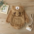 thumbnail image 6 of Seyurigaoka Baby's Hooded Solid Color Long Sleeve Short Pants Jumpsuit, 0-3 Years, 6 of 7