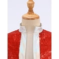thumbnail image 5 of YIZYIF Kids Girls Shiny Sequins Bronzing Edge Costume Cardigan Sleeveless Latin Jazz Dance Vest Tops, 5 of 7