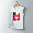 thumbnail image 4 of Penkiiy Hawaiian Beach Tank Tops for Women Palm Tree Graphic Shirts Sunset Beach Tank Vest Vintage Summer Vacation Sleeveless Tee M White, 4 of 5