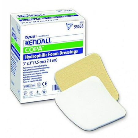 Hydrophilic Foam Dressing Copa Hydrophilic Island Ultra-Soft Foam Dressing 4'' x 4'' with 2'' x 2'' Pad, Box of 10 ()