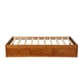 thumbnail image 3 of Kacho Twin Wooden Bed with 3 Drawers, Upholstered Minimalist Style, Easy Assembly and Wooden Slat Support, Under Bed Storage, No Box Springs Required, Oak, 3 of 7
