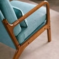 thumbnail image 7 of Accent Armchair, Single Reading Armchair Lounge Fabric Chair, High Back Leisure Chair with Solid Wood Armrest Backrest and Iron Frame, Indoor Sofa Chair, for Living Room Bedroom, Teal, 7 of 7