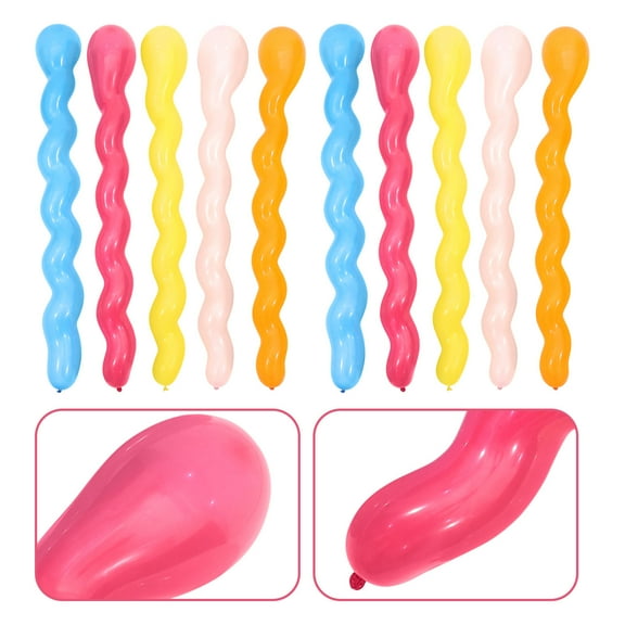 HEALEEP Multicolor Spiral Balloons 100Pcs Latex Twisted Balloons For Festivals