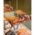 thumbnail image 2 of Fsddascl Orange Western Fall Outdoor Tablecloth - 54x54 Inch Square Dining Table Cover, Thanksgiving Pumpkin Waterproof Outdoor Table Cloth with Umbrella Hole & Zipper for Picnic/Patio/Party, 2 of 7