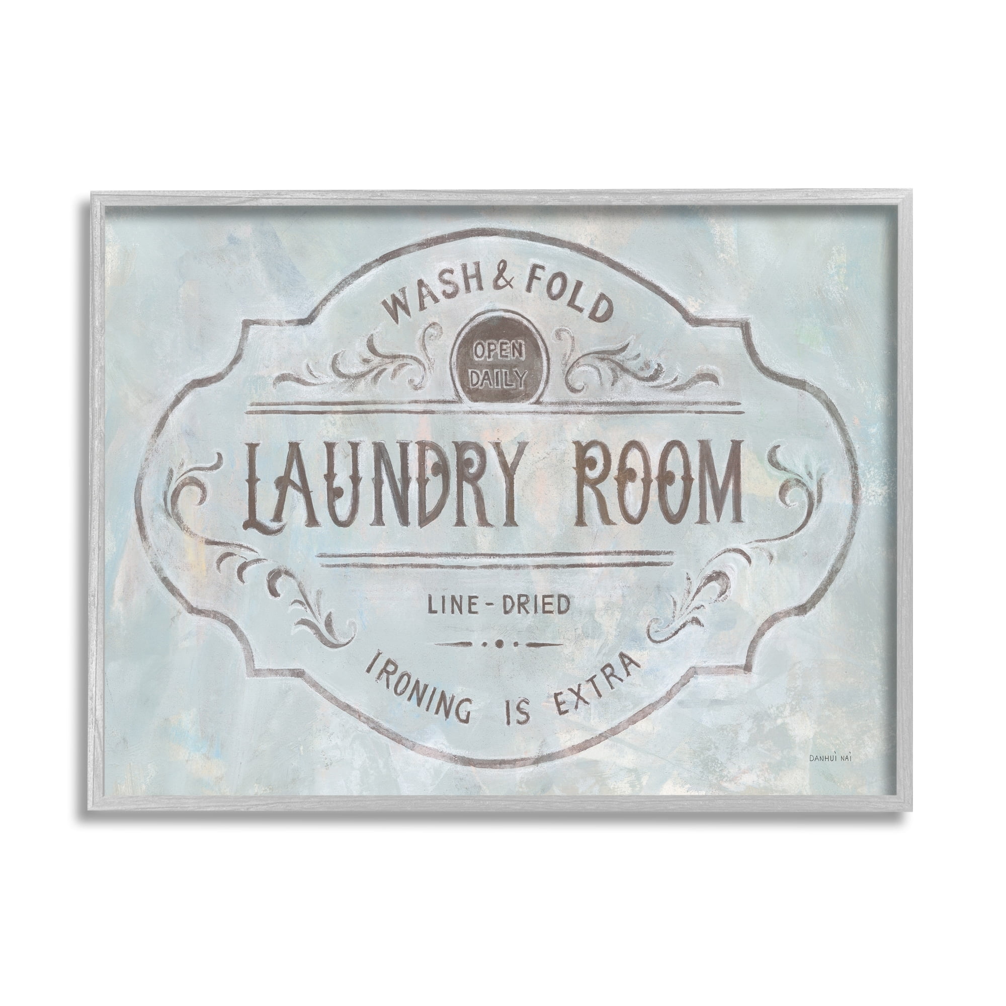 Stupell Industries Wash and Fold Laundry Room Vintage Parisian Sign, 14 x 11, Design by Danhui Nai