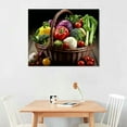 thumbnail image 2 of COMIO  Kitchen Picture Wall Decor Fruits and Vegetables in Basket Canvas Prints Various Food Paintings Dining Room Decor, 2 of 4