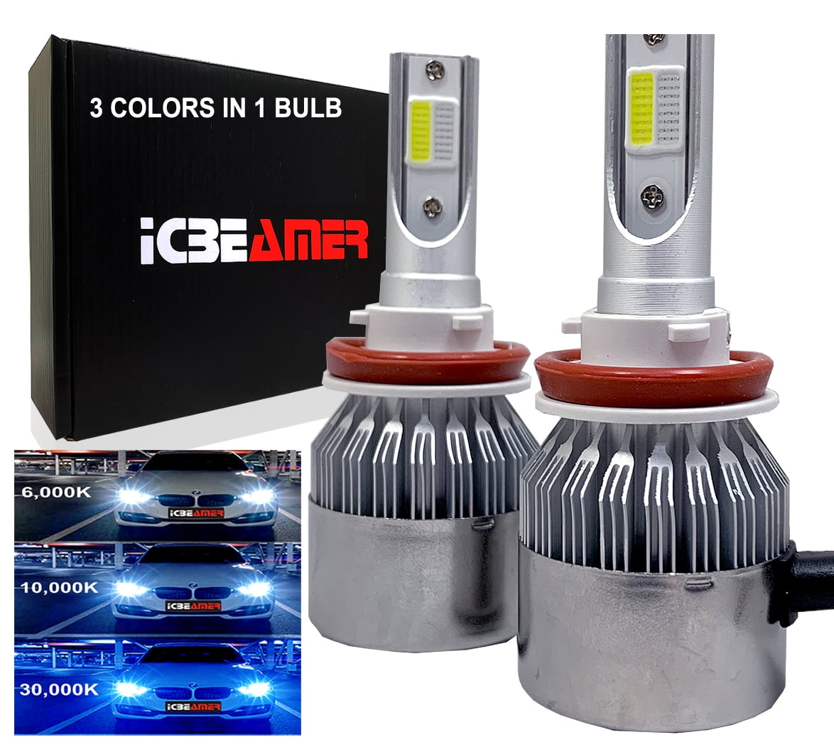 COB LED Kit 72W 9003 HB2 H4 10000K Blue Dual Bulbs Head Light High Low Beam