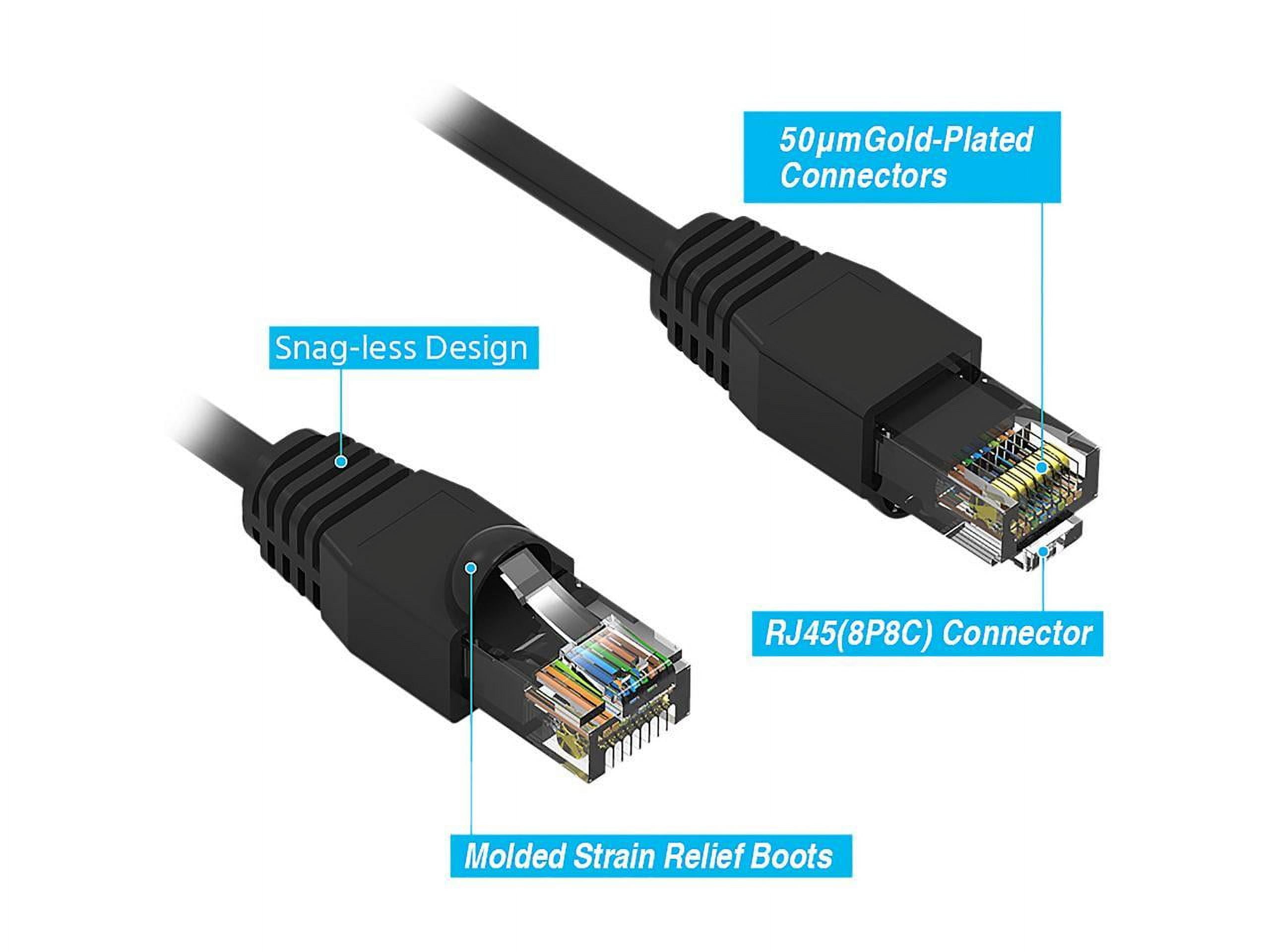 Nippon Labs 50Ft Cat6A UTP Ethernet Network Booted Cable,  24AWG 50 Feet Gigabit LAN Network Cable RJ45 High Speed Patch Cable, Black, 60CAT6A-50BK