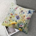thumbnail image 7 of nygtbtfer Spring Wild Flower Throw Pillow Covers Set of 2 Summer Floral Outdoor Pillows Cover Watercolor Flowers Linen Decorative Cushion Case for Couch Bed Decor White, 7 of 7