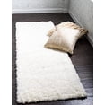 thumbnail image 2 of Unique Loom 3140754 2 ft. 6 in. x 16 ft. 5 in. Solid Shag Runner Rug, Snow White, 2 of 10