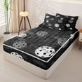 thumbnail image 2 of Homewish Kids Pickleball Zipper Full Size Comforter Sets with Fitted Sheet and 2 Pillowcases For Boys,Sports Theme Zipper Bedding Set,Black Gray,Black Reversible,4 Pieces, 2 of 7