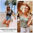 thumbnail image 4 of Leopard Print Leather Belt for Women Jeans Pants Waist Belt, 4 of 4