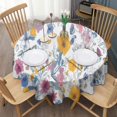 thumbnail image 3 of Pioneer Flower Floral Print Pattern Round Tablecloth 60"x60",Wrinkle Wipeable Table Cloth for Kitchen Dining Room Picnic Patio Party, 3 of 6