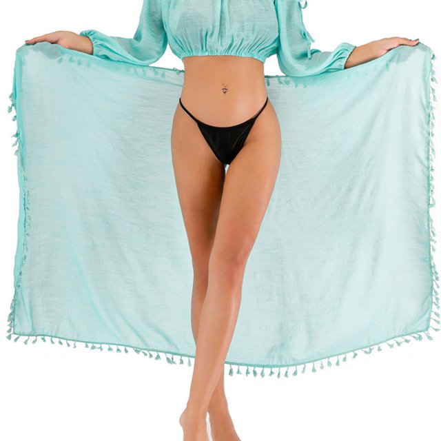 Women Sarongs Bikini Cover Ups Solid ColorBeach Wrap Sun Protection Quick-drying Bikini Cover Up For Women