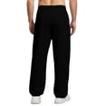 thumbnail image 4 of WTOBBY Men's Relaxed Fit Casual Sweatpants, Stretch Waistband with Drawstring for Sports and Everyday Wear, Comfortable and Easy Move, Soft Fleece Lining,Black L, 4 of 8