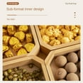 thumbnail image 6 of Bamboo Wooden Divided Serving Tray with Clear Acrylic Lid Dried Fruit Storage Box 4 Grid Nuts Platter Snack Candy Plate Container for Party Home Decor, 6 of 13