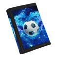 thumbnail image 2 of FUIALDOLG Blue Flame Soccer Trifold Card Wallet, Lightweight Polyester Youth Wallet for Daily School and Outdoor Use, 2 of 6
