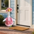 thumbnail image 6 of Blue Rose Style Porch Goose Figurine Ngheia Spring Outfit with Hat & Sunflower Plastic Goose Costume for Cement Goose Easter Party Outdoor Patio Yard Lawn Art Decoration, 6 of 9