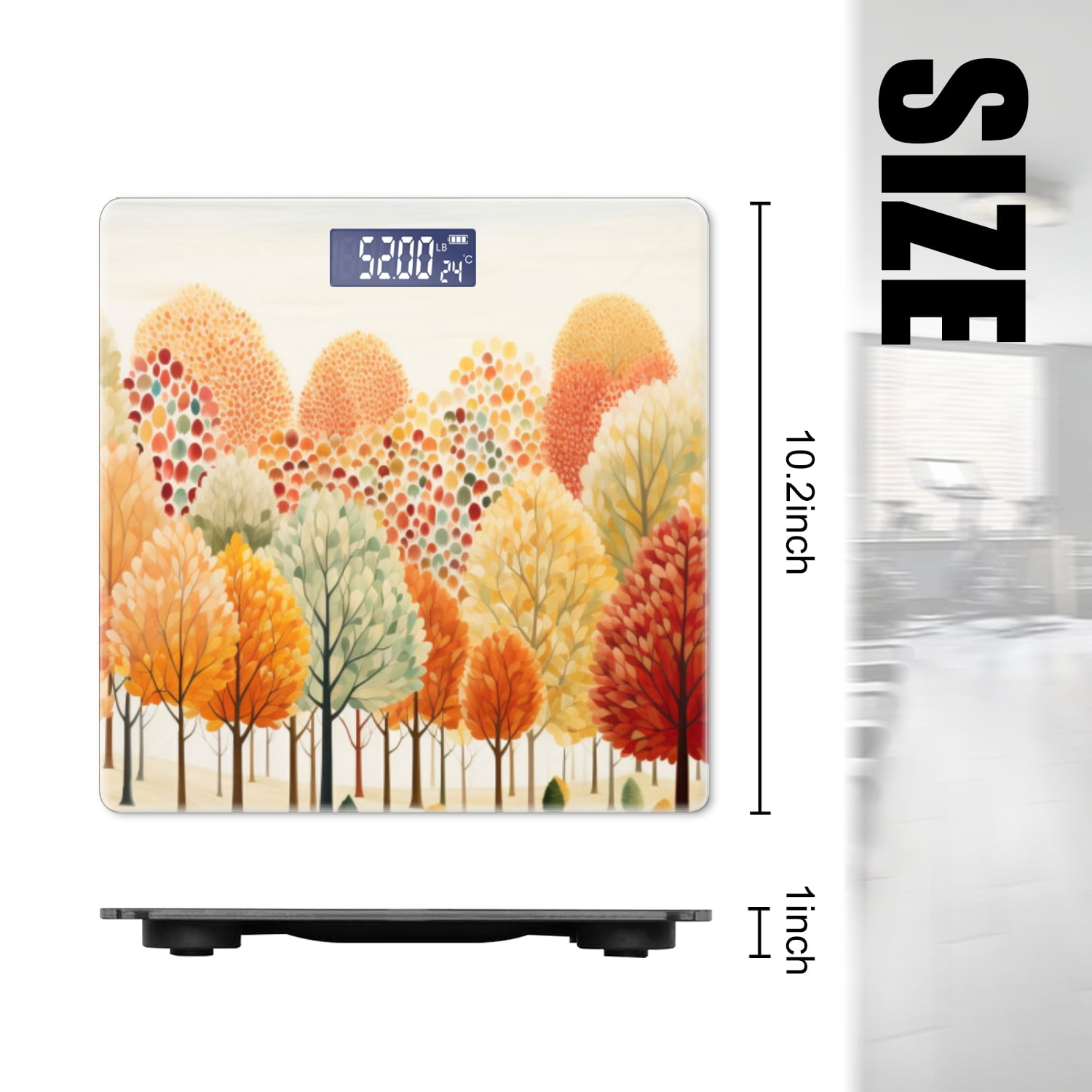 High Precision Body Weight Scale Smart Bathroom Scales with Large LCD Display(400lbs),Decorative for Bedroom-Autumn Forest Filled With Trees Of Various Colors