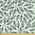 thumbnail image 2 of Ambesonne Leaf Fabric by the Yard Upholstery, Monochrome Ornate Garden Art, 2 Yards, Charcoal Grey and White, 2 of 5