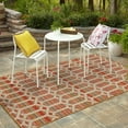 thumbnail image 3 of Mohawk Home Clemente Geo Outdoor Area Rug, Rust, 4' x 5' 6", 3 of 9