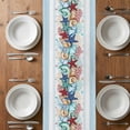 thumbnail image 6 of Sky Blue Ocean Starfish Table Runner - 70 Inch Long, Kitchen Dining Table Runner Dresser Scarves, Summer Coastal Coral Conch Farmhouse Decor for Coffee Tables Wedding Party Banquet, 6 of 8