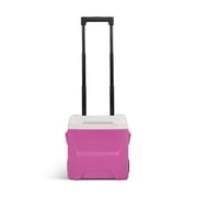 Igloo 16 QT Laguna Hard Side Ice Chest Cooler with Wheels, Pink