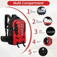 thumbnail image 3 of Travel Backpack for Men and Women Water Resistant Multi-Pocket Backpack with Chest Straps for Daily Commute, Climbing, Hiking & Short Trips, Red, 8603, 3 of 6