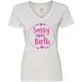 thumbnail image 3 of Inktastic Sassy Since Birth, Sassy, Sassy Girl, Arrow, Hearts Women's V-Neck T-Shirt, 3 of 5