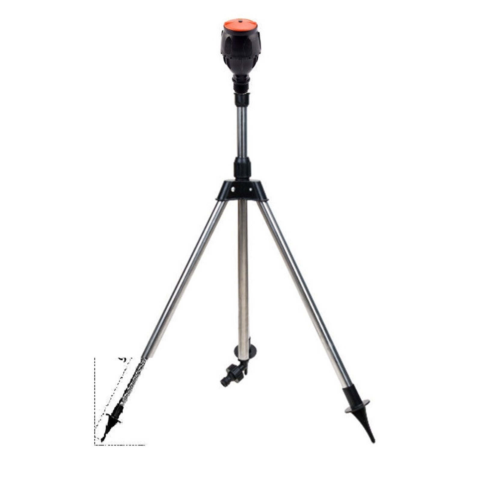 Qholemyo 360 Degree Rotating Tripod Sprinkler Stainless Steel Lawn Water Sprinkler For Yard Telescopic Irrigation Stand