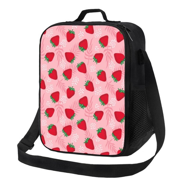 Disketp Strawberry Bolsa Térmica Estampada para Almuerzo, Lonchera para Hombres y Mujeres Adultos